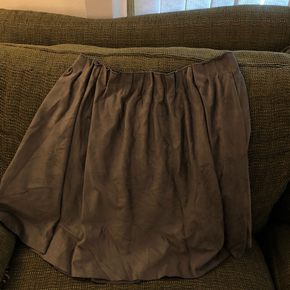 Grey Suede Skirt